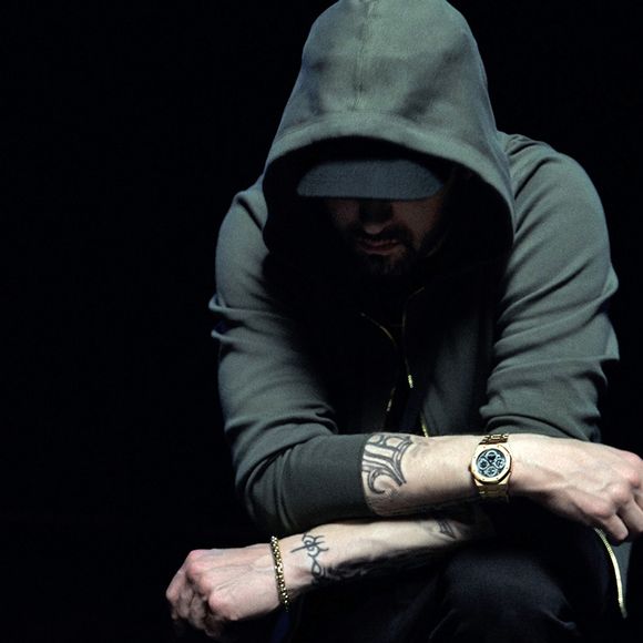 Eminem pose pour la nouvelle campagne de la marque Rag & Bone, le 9 juillet 2018.