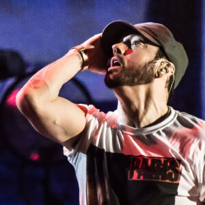 Eminem en concert lors du festival "Bonnaroo Music and Arts" à Manchester, le 17 juin 2018.