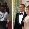 Tom Hanks et sa femme Rita Wilson lors du photocall des arrivées de la 92ème cérémonie des Oscars 2019 au Hollywood and Highland à Los Angeles, Californie, Etats-Unis, le 9 février 2020.