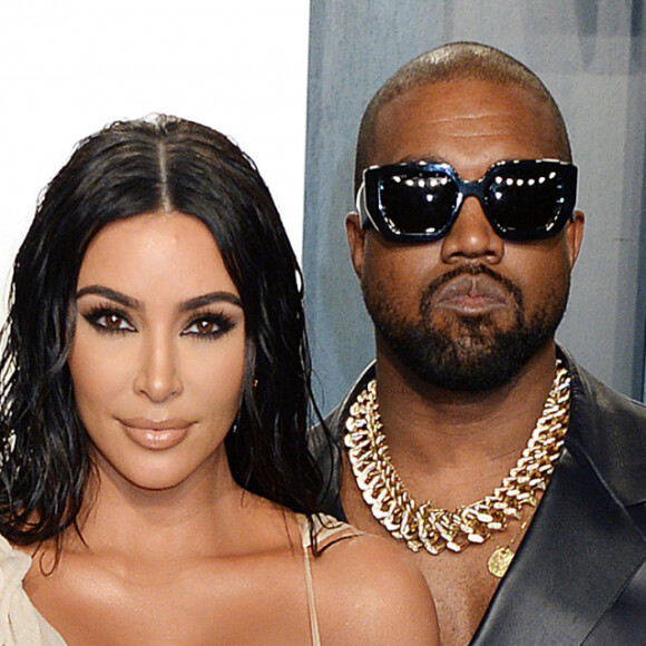 Kim Kardashian et son mari Kanye West - People à la soirée "Vanity Fair Oscar Party" après la 92ème cérémonie des Oscars 2019 au Wallis Annenberg Center for the Performing Arts à Los Angeles, le 9 février 2020.