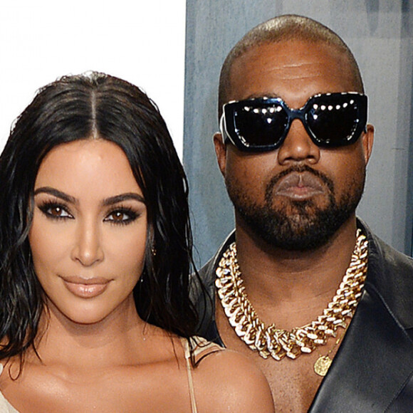 Kim Kardashian et son mari Kanye West - People à la soirée "Vanity Fair Oscar Party" après la 92ème cérémonie des Oscars 2019 au Wallis Annenberg Center for the Performing Arts à Los Angeles, le 9 février 2020.