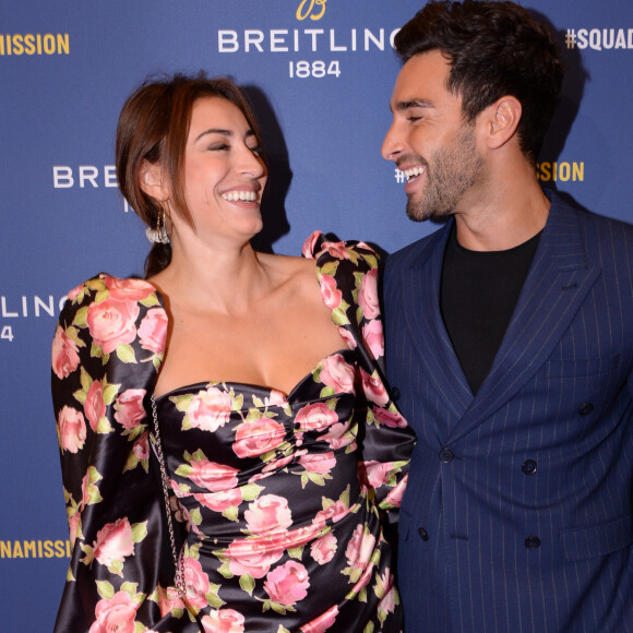 Info - Rachel Legrain-Trapani est enceinte de son compagnon Valentin Léonard Valentin Léonard et sa compagne Rachel Legrain-Trapani (Miss France 2007) lors de la soirée de réouverture de la boutique "Breitling", située rue de la Paix. Paris, le 3 octobre 2019. © Rachid Bellak/Bestimage