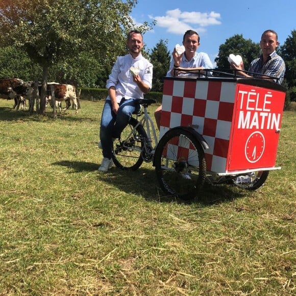 David Galienne de "Top Chef 2020" en tournage pour "Télématin", le 29 juillet 2019