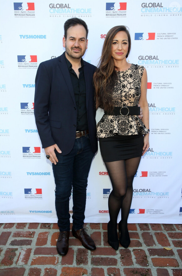 Sacha Chaban et Melissa Papel assistent à la cérémonie des World Cinema Awards à la Résidence du Consul de France à Beverly Hills, le 10 février 2020.