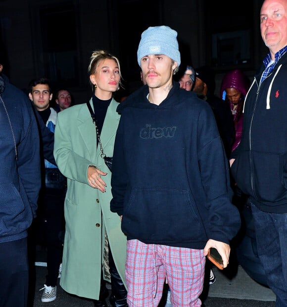 Hailey Baldwin Bieber et son mari Justin Bieber - Les célébrités arrivent et sortent de la SNL after-party à New York, le 8 février 2020