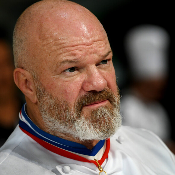 Exclusif - Philippe Etchebest préside le salon français de la restauration "Expotel" à Bordeaux. Il dirige aussi la journée des chefs et sa compétion regroupant 22 Etoiles sur l'évènement, le 25 Novembre 2019. © Patrick Bernard/Bestimage
