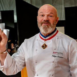 Exclusif - Philippe Etchebest préside le salon français de la restauration "Expotel" à Bordeaux. Il dirige aussi la journée des chefs et sa compétion regroupant 22 Etoiles sur l'évènement, le 25 Novembre 2019. © Patrick Bernard/Bestimage