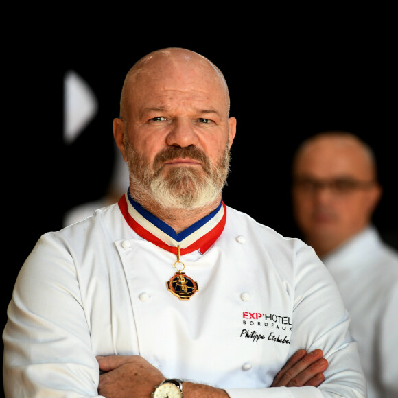 Exclusif - Philippe Etchebest préside le salon français de la restauration "Expotel" à Bordeaux. Il dirige aussi la journée des chefs et sa compétion regroupant 22 Etoiles sur l'évènement, le 25 Novembre 2019. © Patrick Bernard/Bestimage