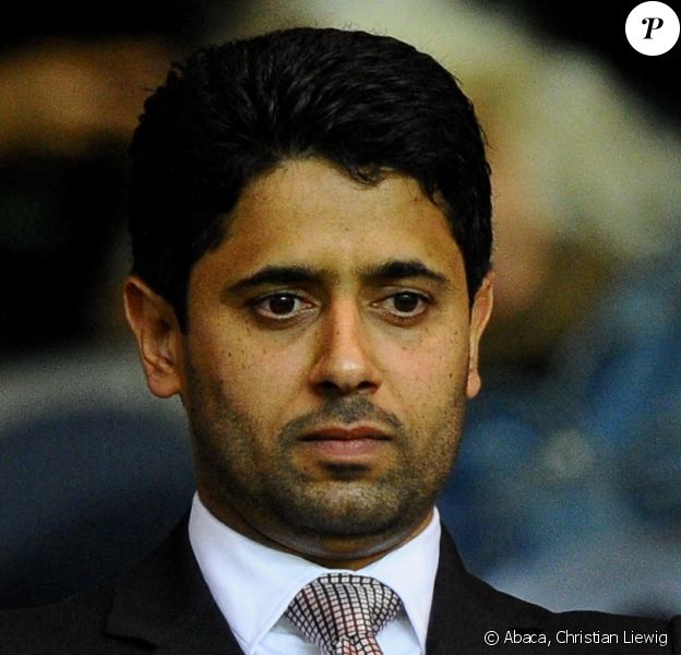 Nasser Al-Khelaifi dans les gradins lors du match Paris St-Germain contre Lorient au Parc des Princes à Paris, le 6 août 2011 Photo : Christian Liewig/ABACAPRESS.COM