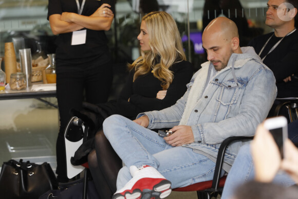 Exclusif - Clara Morgane et son mari Jérémy Olivier - Conférence de presse de lancemement de MyPrivateCoachApp à la Station F à Paris, le 27 novembre 2019. © Christophe Clovis / Bestimage