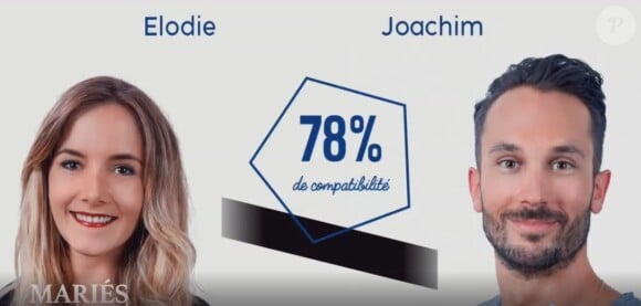 Elodie et Joachim dans 'Mariés au premier regard 2020", le 17 février, sur M6