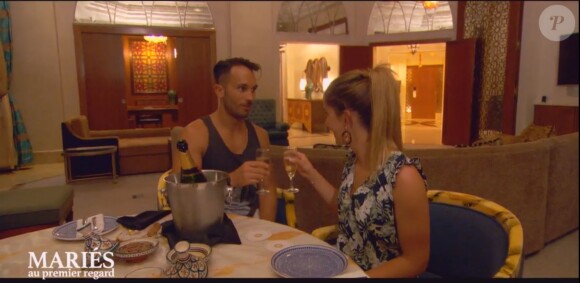 Elodie et Joachim dans 'Mariés au premier regard 2020", le 17 février, sur M6