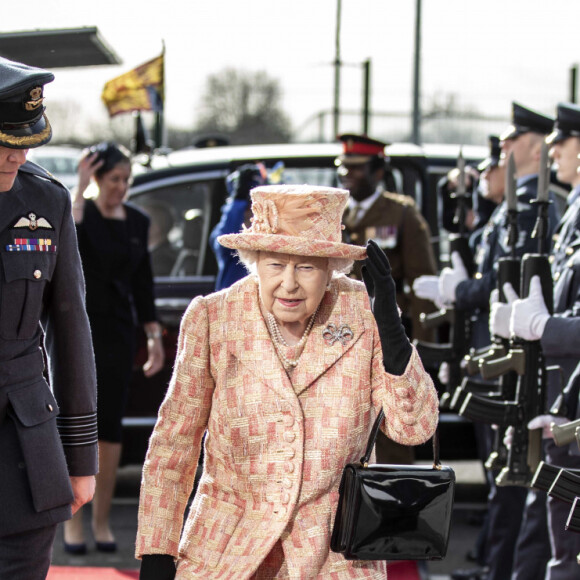La reine Elizabeth II d'Angleterre en visite à la Royal Air Force à Marham. Le 3 février 2020