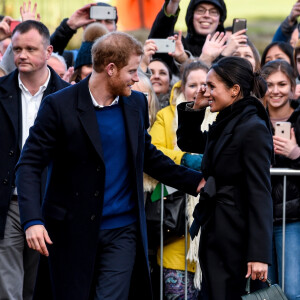 Le prince Harry et sa fiancée Meghan Markle visitent le château de Cardiff, Royaume Uni, le 18 janvier 2018.