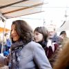 Agnès Buzyn, candidate LREM à la mairie de Paris a sillonné le marché Edgar Quinet à Paris. Le 22 Février 2020 © Dominique Jacovides / Bestimage
