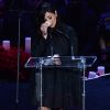 Vanessa Bryant livre un discours poignant lors de l'hommage public à Kobe Bryant et leur fille Gianna au Staples Center de Los Angeles, le 24 mars 2020.