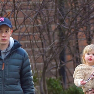 Exclusif - Nicky Hilton Rothschild se promène avec son mari James Rothschild et ses enfants Lily Grace et Teddy Rothschild dans les rues de New York, le 17 février 2020