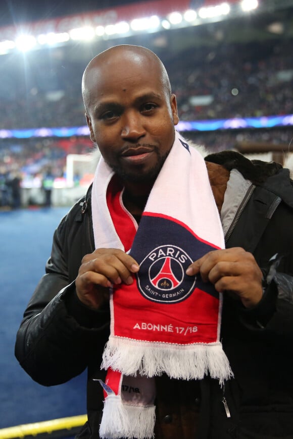 Le rappeur Rohff - People lors du huitième de finale retour de Ligue des Champion, du Paris Saint-Germain contre le Real Madrid au Parc des Princes à Paris le 6 mars 2018. Le Real à remporté le match sur le score de 2 buts à 1. © Cyril Moreau/Bestimage