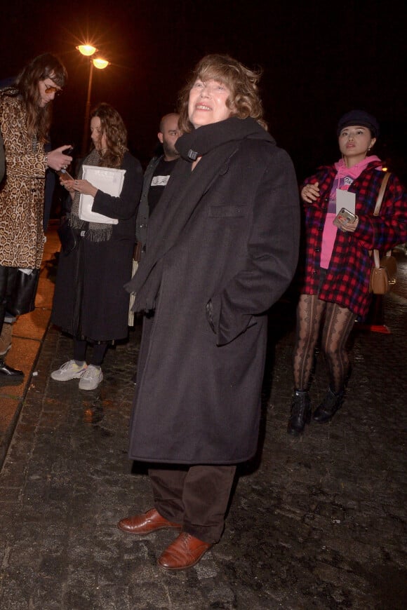 Jane Birkin arrive au défilé de mode CELINE, collection prêt-à-porter automne-hiver 2020/2021, aux Invalides. Paris le 28 février 2020.