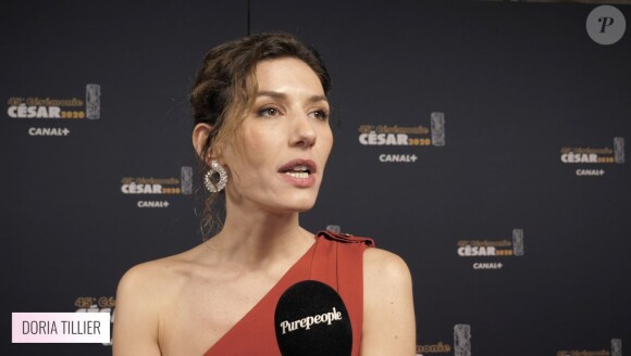 Doria Tillier en interview exclusive pour "Purepeople.com" lors de la 45e cérémonie des César, à la salle Pleyel le 28 février 2020.