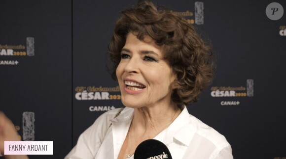 Fanny Ardant en interview exclusive pour "Purepeople.com" lors de la 45e cérémonie des César, à la salle Pleyel le 28 février 2020.