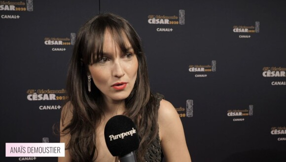 Anaïs Demoustier en interview exclusive pour "Purepeople.com" lors de la 45e cérémonie des César, à la salle Pleyel le 28 février 2020.