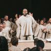 Exclusif - Kanye West lors du "Sunday Service", la messe est organisée au Théâtre des Bouffes du Nord à Paris, le 1er mars 2020.