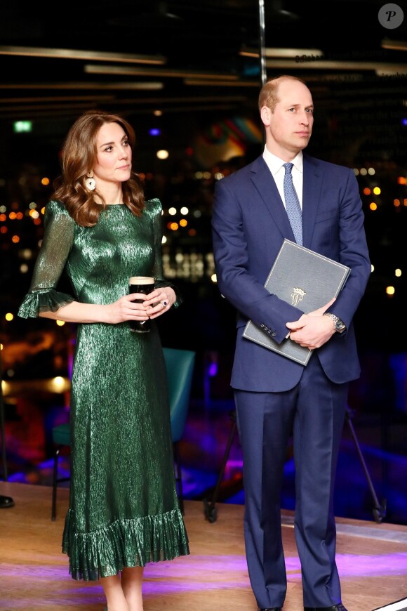 Le prince William, duc de Cambridge, et Catherine (Kate) Middleton, duchesse de Cambridge assistent à une réception organisée par l'ambassadeur britannique au Gravity Bar, Guinness Storehouse à Dublin, Irlande, le 3 mars 2020, pour une visite officielle de 3 jours.