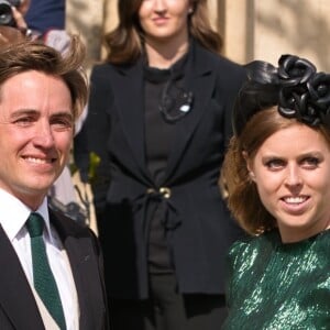 La princesse Beatrice d'York et son compagnon Edoardo Mapelli Mozzi - Les invités arrivent au mariage d'Ellie Goulding et C. Jopling en la cathédrale d'York, le 31 août 2019.