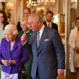 La reine Elizabeth II d'Angleterre et le prince Charles - La famille royale d'Angleterre lors de la réception pour les 50 ans de l'investiture du prince de Galles au palais Buckingham à Londres. Le 5 mars 2019