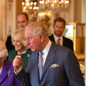 La reine Elizabeth II d'Angleterre et le prince Charles - La famille royale d'Angleterre lors de la réception pour les 50 ans de l'investiture du prince de Galles au palais Buckingham à Londres. Le 5 mars 2019