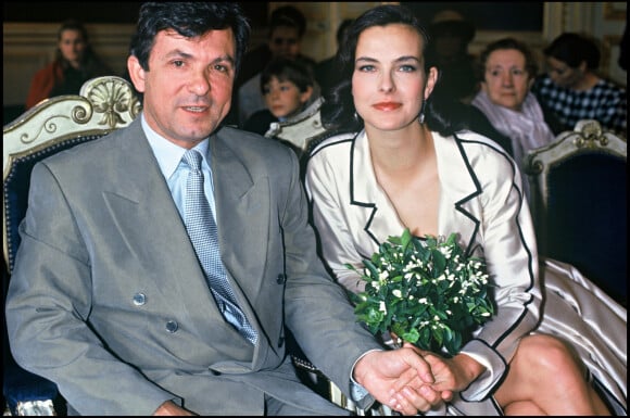 Carole Bouquet et Jacques Leibowitch le jour de leur mariage en 1991.
