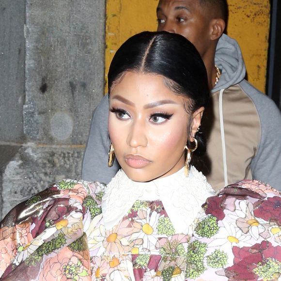 Nicki Minaj et son mari Kenneth Petty arrivent au défilé de Marc Jacobs lors de la New York Fashion Week (NYFW), le 12 février 2020.