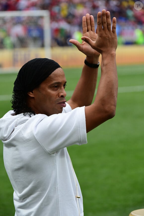 Ronaldinho - People au stade Loujniki lors de la finale de la Coupe du Monde de Football 2018 à Moscou, opposant la France à la Croatie. Le 15 juillet 2018 © Moreau-Perusseau / Bestimage