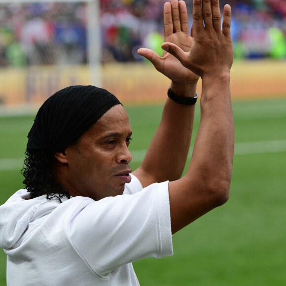 Ronaldinho - People au stade Loujniki lors de la finale de la Coupe du Monde de Football 2018 à Moscou, opposant la France à la Croatie. Le 15 juillet 2018 © Moreau-Perusseau / Bestimage