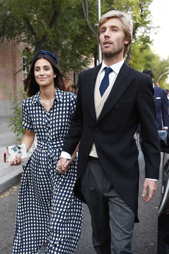 Alessandra de Osma et son mari le prince Christian de Hanovre - Mariage de Maria Vega Penichet Fierro et Fernando Ramos de Lucas à Madrid. Le 6 octobre 2018
