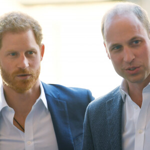 Le prince William, duc de Cambridge et le prince Harry inaugurent le centre Greenhouse à Londres le 26 avril 2018.
