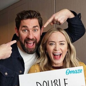 John Krasinski et son épouse Emily Blunt. Février 2020.
