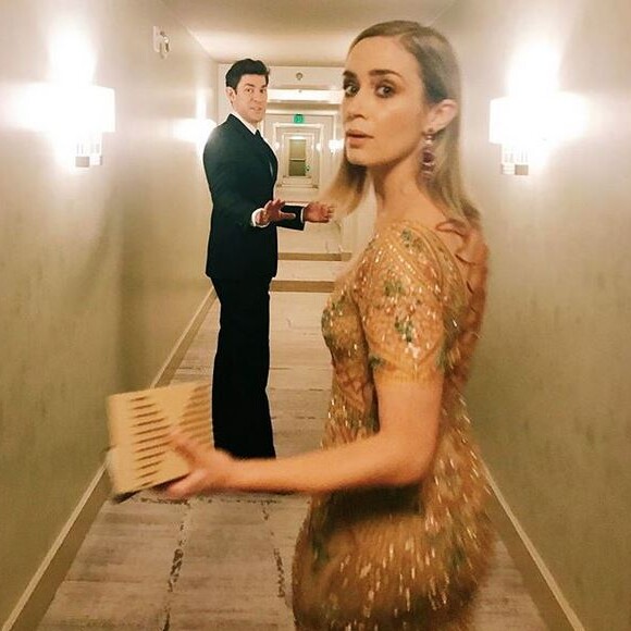John Krasinski et son épouse Emily Blunt. Janvier 2017.