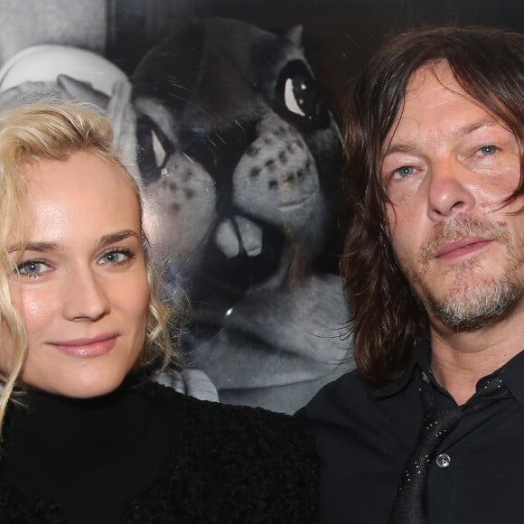 Diane Kruger, Norman Reedus - L'acteur Américain Norman Reedus de la série Américaine "The Walking Dead" lors du vernissage de son exposition photo 'The sun's coming up ...like a big bald head' avec Diane Kruger à la Galerie Hors Champs à Paris le 15 Décembre 2016. © Denis Guignebourg/Bestimage