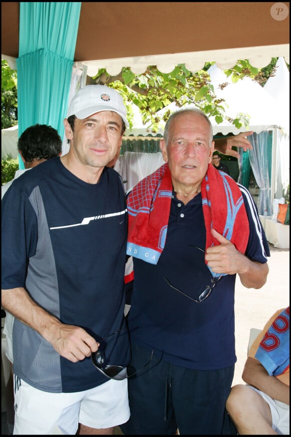 Patrick Bruel et Patrick Le Lay en juin 2006 à Roland-Garros lors du tournoi des célébrités.