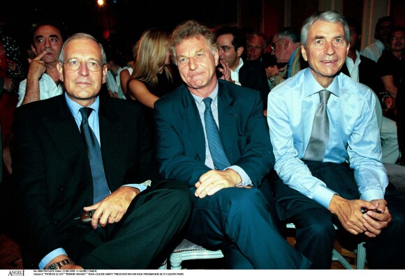 Patrick Le Lay, Robert Namias et Jean-Claude Narcy en août 1999 lors d'une conférence de rentrée de TF1.