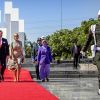 Le roi Willem-Alexander et la reine Maxima des Pays-Bas ont déposé une gerbe de fleurs lors d'une cérémonie hommage au cimetière des héros de Kalibata à Jakarta, à l'occasion d'un voyage officiel en Indonésie, le 10 mars 2020