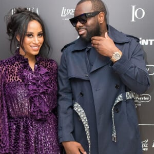 Exclusif - Le rappeur Gims (Maître Gims - Gandhi Djuna) et sa femme Demdem Djuna lors du photocall de la 14ème édition du Casa Fashion Show au Sofitel Casablanca Tour Blanche à Casablanca, Maroc, le 20 avril 2019. © Philippe Doignon/Bestimage