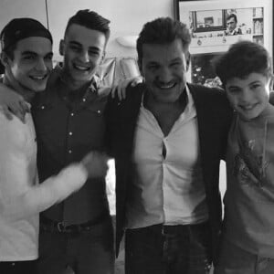 Benjamin Castaldi et ses trois fils, Simon, Julien et Enzo - Instagram, mai 2018