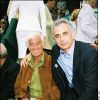 Jean-Paul Belmondo et Vahid Halilhodzic à Roland-Garros le 1er juin 2004.