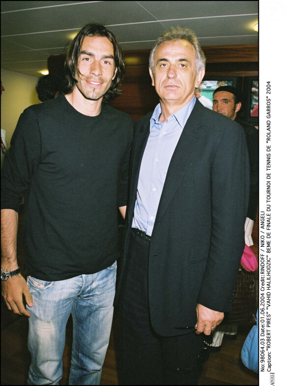 Robert Pirès et Vahid Halilhodzic à Roland-Garros le 1er juin 2004.