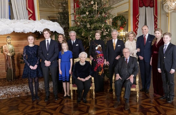 La famille royale de Belgique lors du traditionnel concert de Noël au palais à Bruxelles le 18 décembre 2019.
