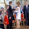 La princesse Elisabeth de Belgique, duchesse de Brabant, avec ses frères (Gabriel et Emmanuel) et sa soeur (Eléonore) lors de la célébration de son 18e anniversaire au palais royal à Bruxelles le 25 octobre 2019.