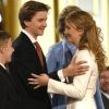 La princesse Elisabeth de Belgique, duchesse de Brabant, avec ses frères (Gabriel et Emmanuel) et sa soeur (Eléonore) lors de la célébration de son 18e anniversaire au palais royal à Bruxelles le 25 octobre 2019.